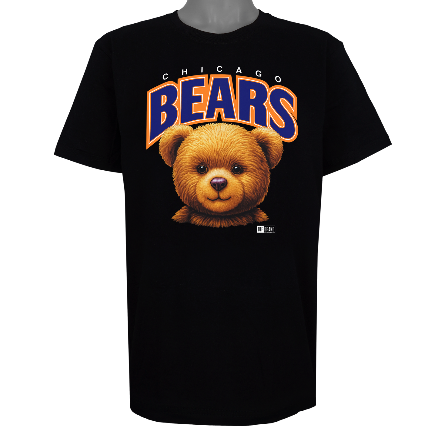 Chicago Teddies parody t-shirt inspired by Chicago football culture, featuring original teddy bear artwork on a Basic Black garment.
