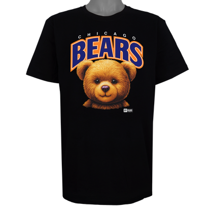 Chicago Teddies parody t-shirt inspired by Chicago football culture, featuring original teddy bear artwork on a Basic Black garment.
