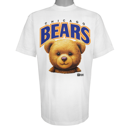 Chicago Teddies parody t-shirt inspired by Chicago football culture, featuring original teddy bear artwork on a Vintage White garment.