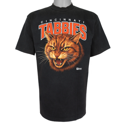 Cincinnati Tabbies parody t-shirt inspired by Cincinnati football culture, featuring original tabby cat artwork.